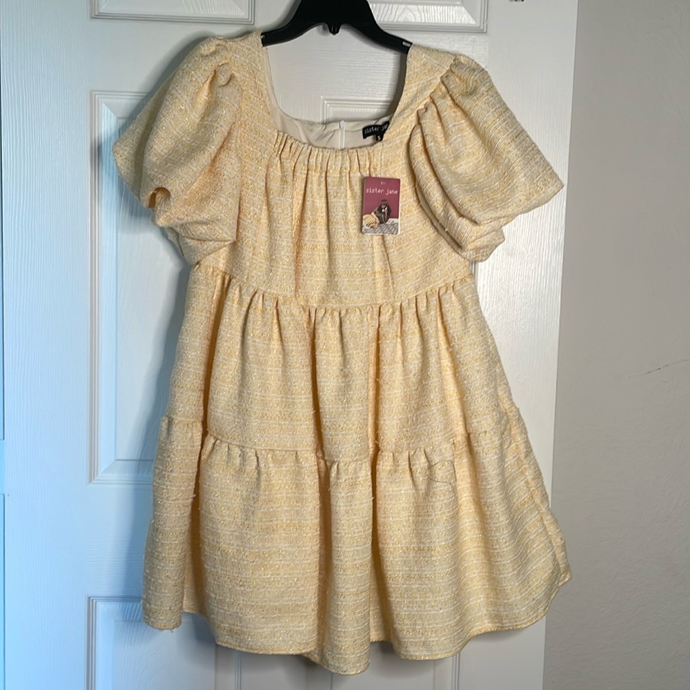 NWT Sister Jane Postal Confetti ruffle short sleeve Mini Dress